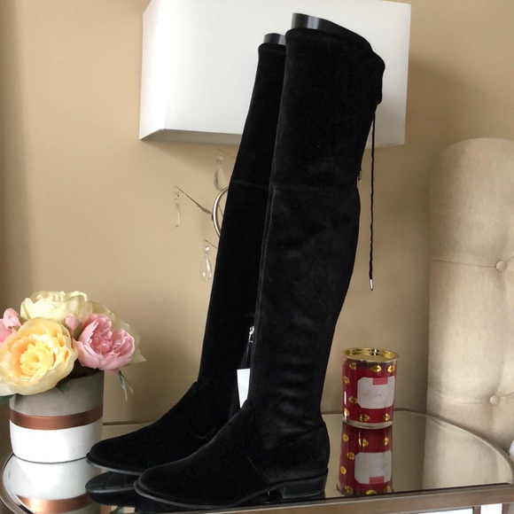 New MARC FISHER Black Velvet Over the Knee Boots - Picture 2 of 14